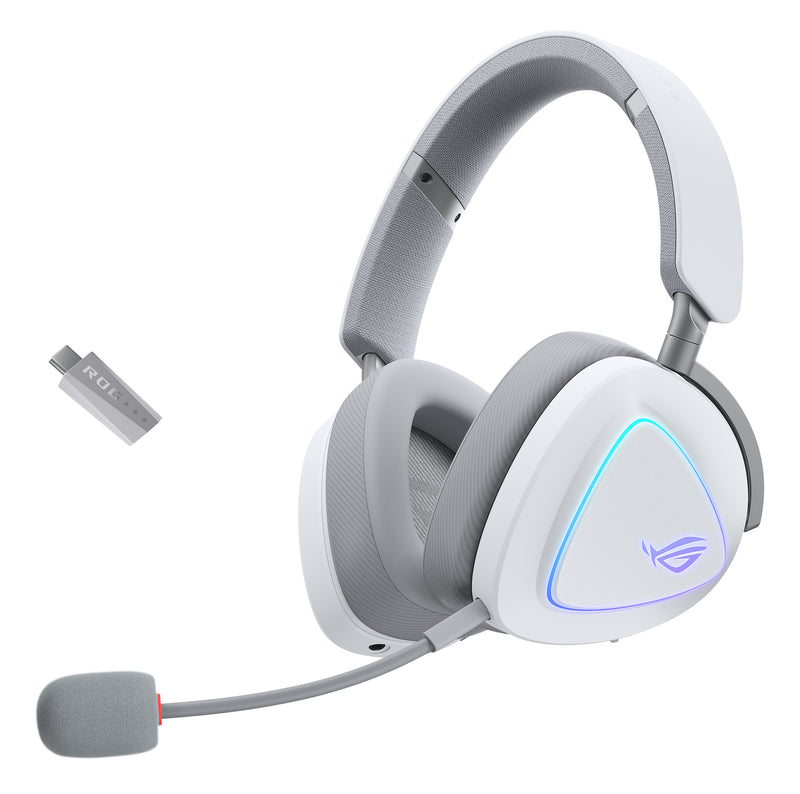 ASUS ROG Delta II Kopfhörer Verkabelt & Kabellos Kopfband Gaming USB Typ-C Bluetooth Weiß