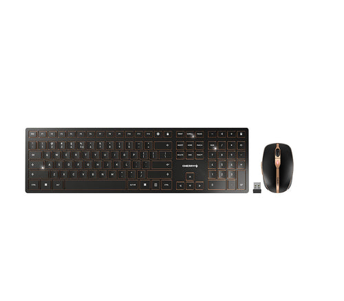 CHERRY DW 9100 SLIM Tastatur Maus enthalten Universal RF Wireless + Bluetooth QWERTY US Englisch Schwarz