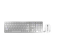 CHERRY DW 9100 SLIM Tastatur Maus enthalten Universal RF Wireless + Bluetooth QWERTY US Englisch Silber