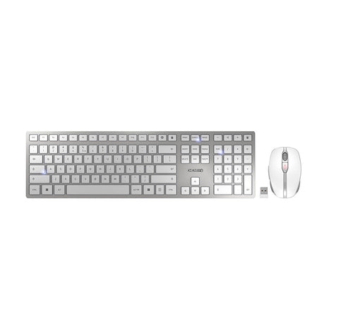 CHERRY DW 9100 SLIM Tastatur Maus enthalten Universal RF Wireless + Bluetooth QWERTY US Englisch Silber