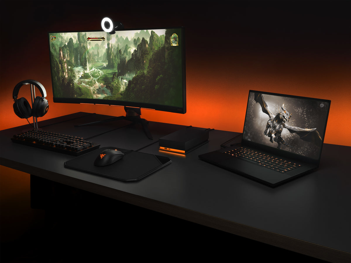 Seagate FireCuda Gaming Hub Externe Festplatte 8 TB Micro-USB B / USB Type-A / USB Type-C 3.2 Gen 1 (3.1 Gen 1) Schwarz