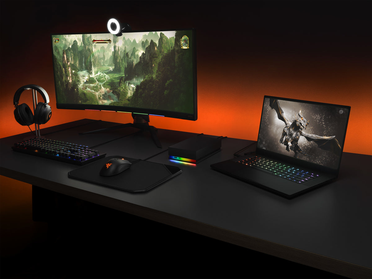 Seagate FireCuda Gaming Hub Externe Festplatte 8 TB Micro-USB B / USB Type-A / USB Type-C 3.2 Gen 1 (3.1 Gen 1) Schwarz
