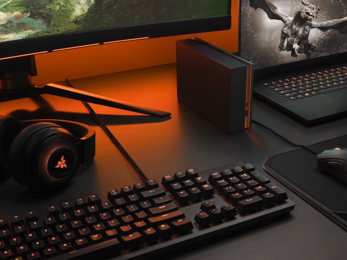 Seagate FireCuda Gaming Hub Externe Festplatte 8 TB Micro-USB B / USB Type-A / USB Type-C 3.2 Gen 1 (3.1 Gen 1) Schwarz