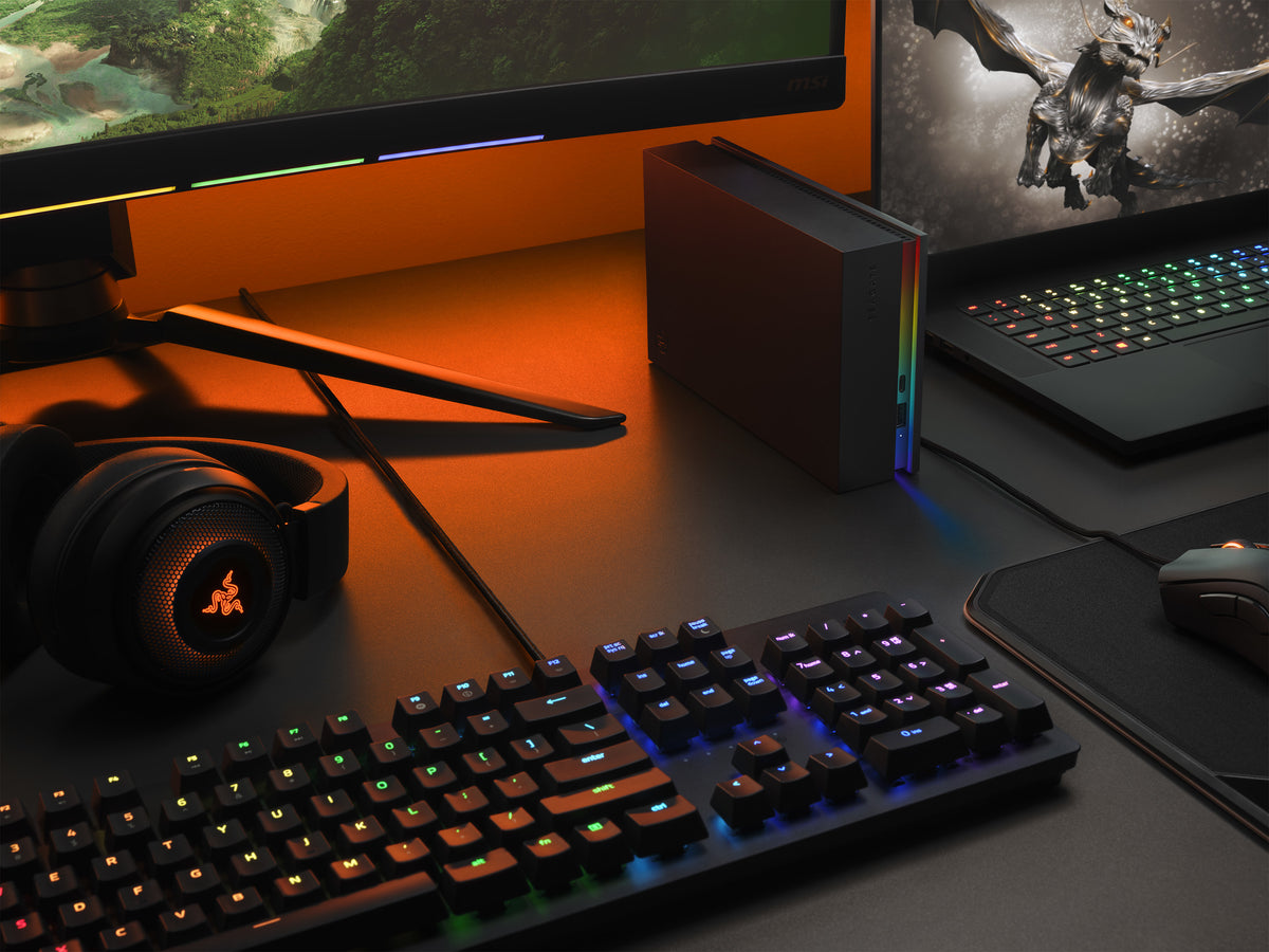 Seagate FireCuda Gaming Hub Externe Festplatte 8 TB Micro-USB B / USB Type-A / USB Type-C 3.2 Gen 1 (3.1 Gen 1) Schwarz