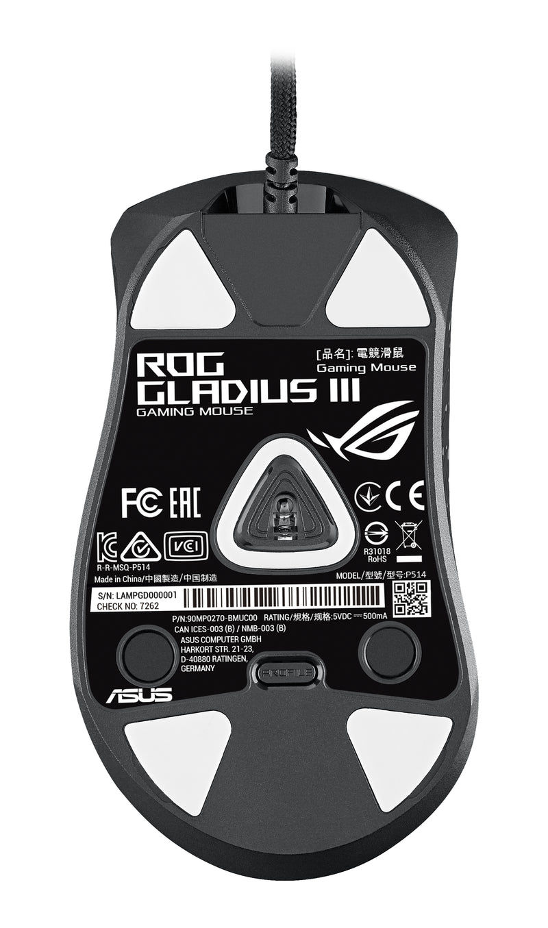 ASUS ROG Gladius III Maus Gaming rechts USB Typ-A Optisch 19000 DPI