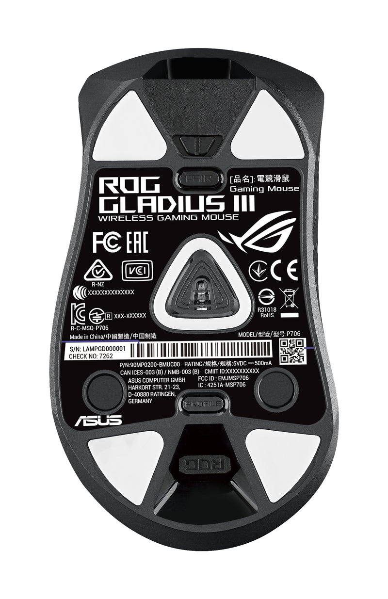 ASUS ROG Gladius III Maus Gaming rechts USB Typ-A Optisch 19000 DPI