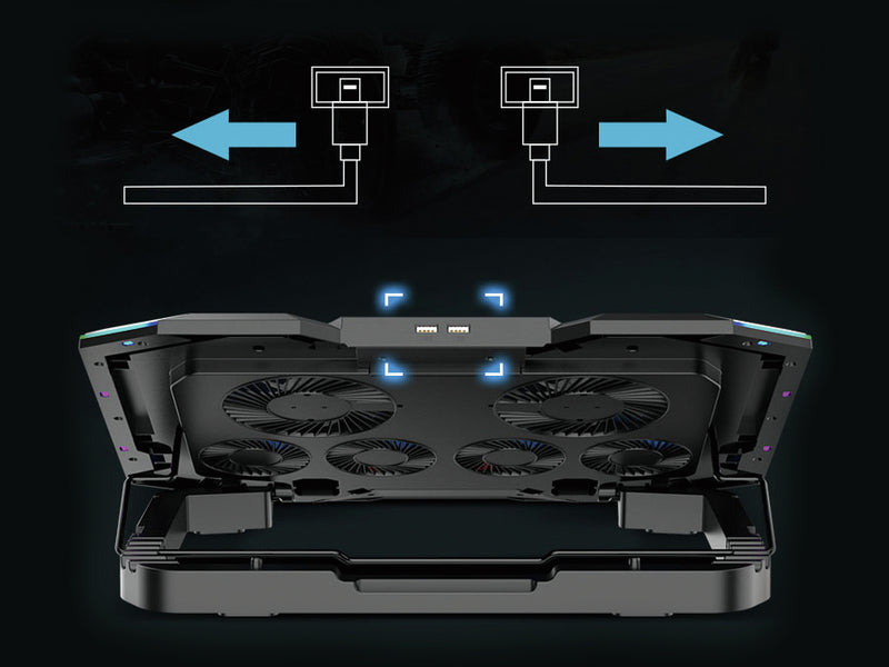 Conceptronic THYIA ERGO Gaming-Notebook Kühlständer mit 6 Lüftern