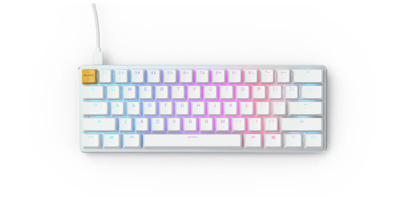Glorious Gaming GMMK Tastatur USB QWERTY US International Silber, Weiß