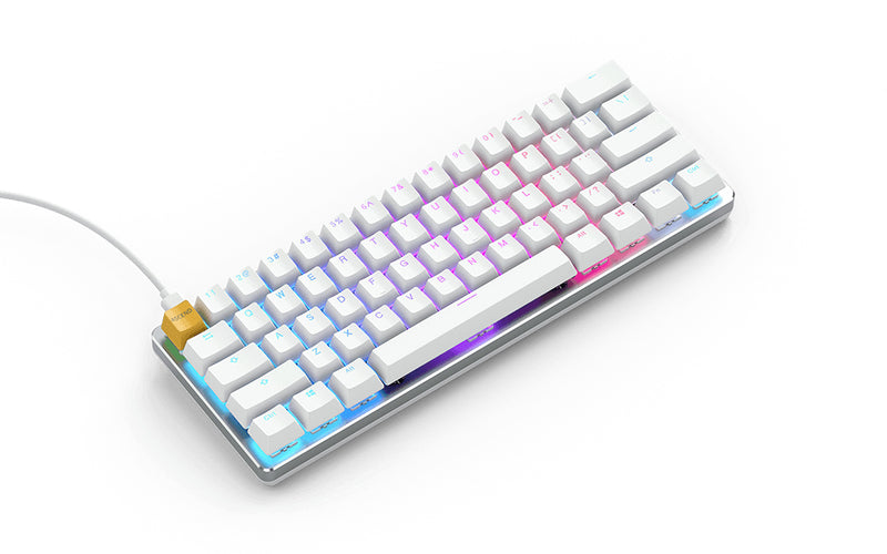 Glorious Gaming GMMK Tastatur USB QWERTY US International Silber, Weiß