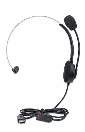 Manhattan 180498 Kopfhörer & Headset Kabelgebunden Kopfband Büro/Callcenter USB Typ-A Schwarz