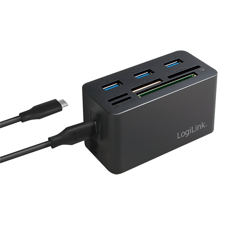 LogiLink CR0046 laptop-dockingstation & portreplikator Kabelgebunden USB 3.2 Gen 1 (3.1 Gen 1) Type-C Schwarz