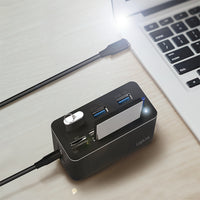 LogiLink CR0046 laptop-dockingstation & portreplikator Kabelgebunden USB 3.2 Gen 1 (3.1 Gen 1) Type-C Schwarz