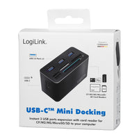 LogiLink CR0046 laptop-dockingstation & portreplikator Kabelgebunden USB 3.2 Gen 1 (3.1 Gen 1) Type-C Schwarz