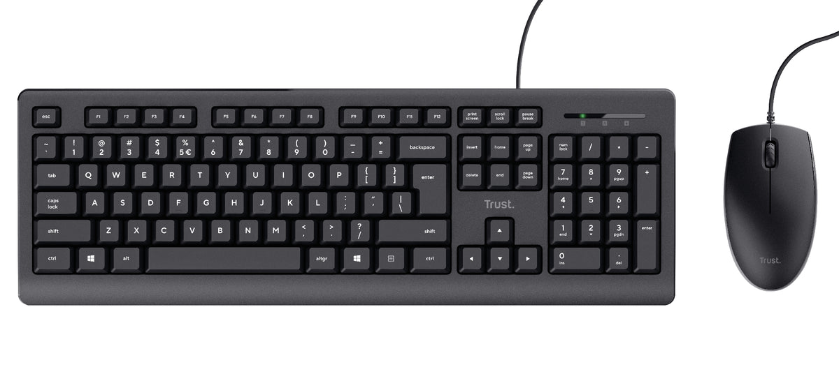 Trust TKM-250 Clavier Souris inclus Bureau USB QWERTZ Allemand Noir