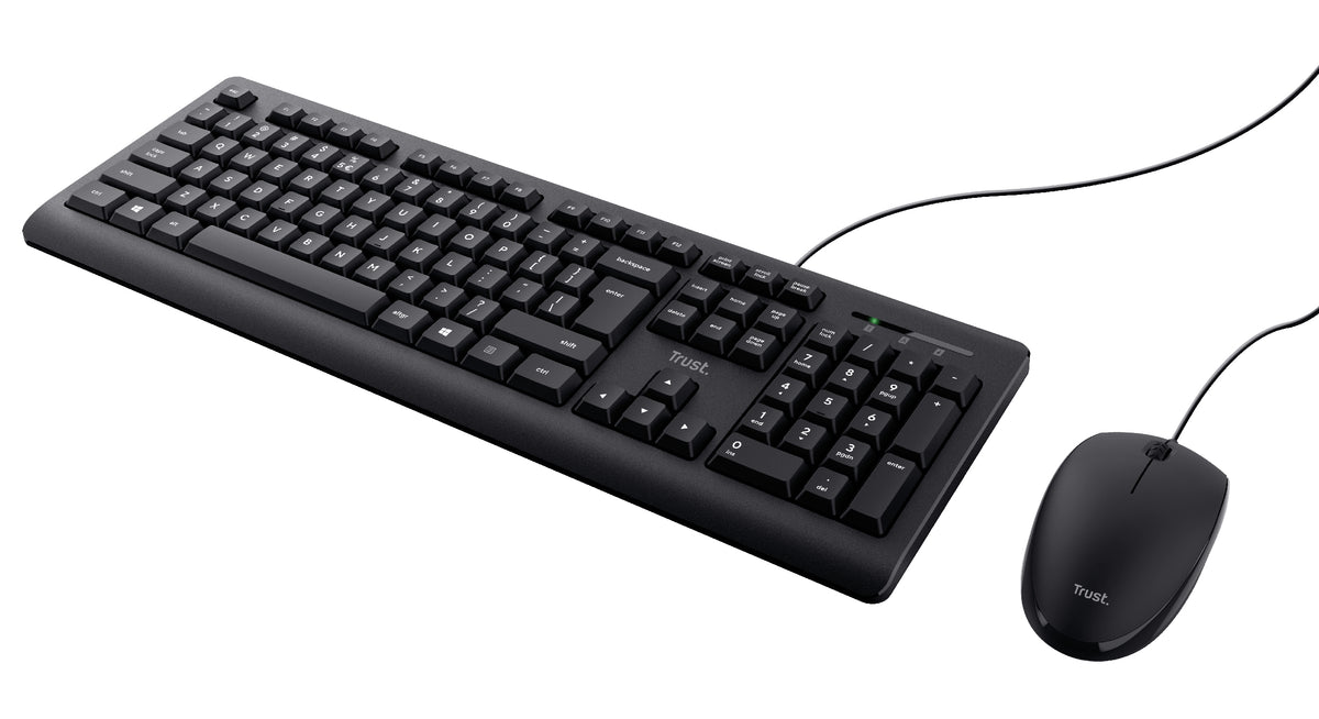 Trust TKM-250 Clavier Souris inclus Bureau USB QWERTZ Allemand Noir