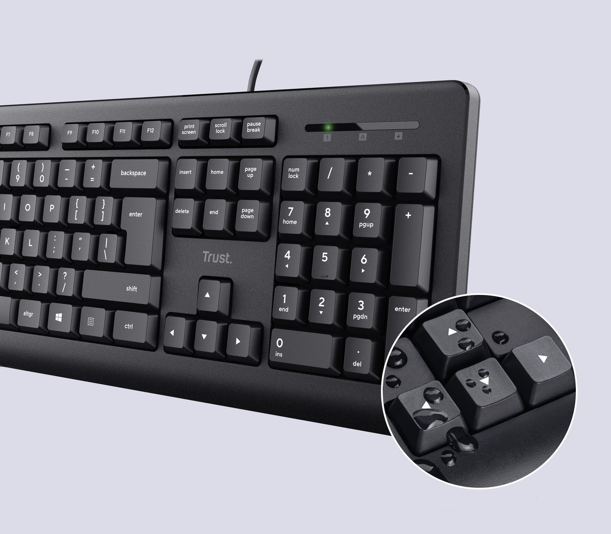 Trust TKM-250 Clavier Souris inclus Bureau USB QWERTZ Allemand Noir