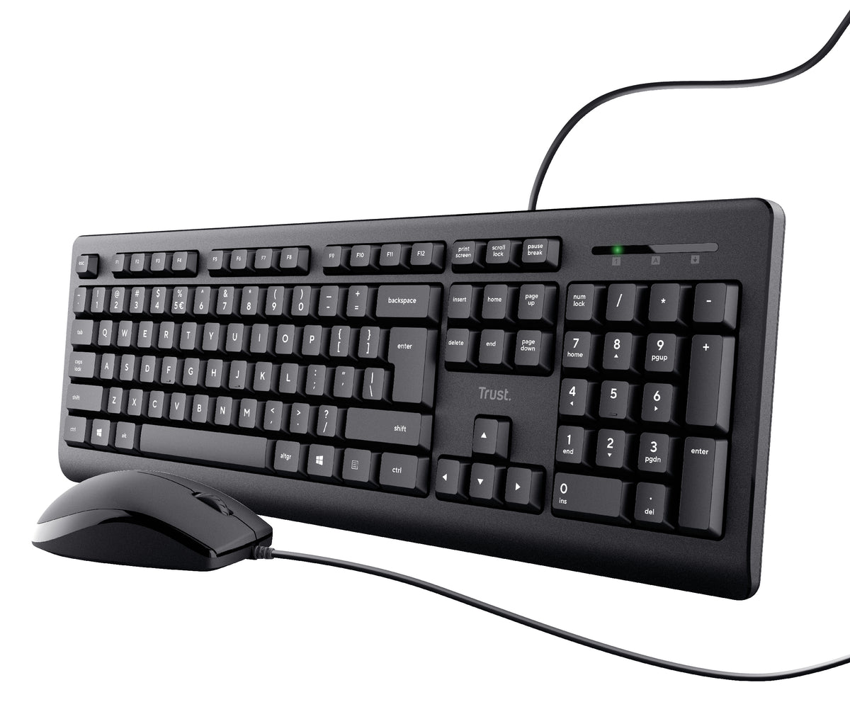 Trust TKM-250 Clavier Souris inclus Bureau USB QWERTZ Allemand Noir