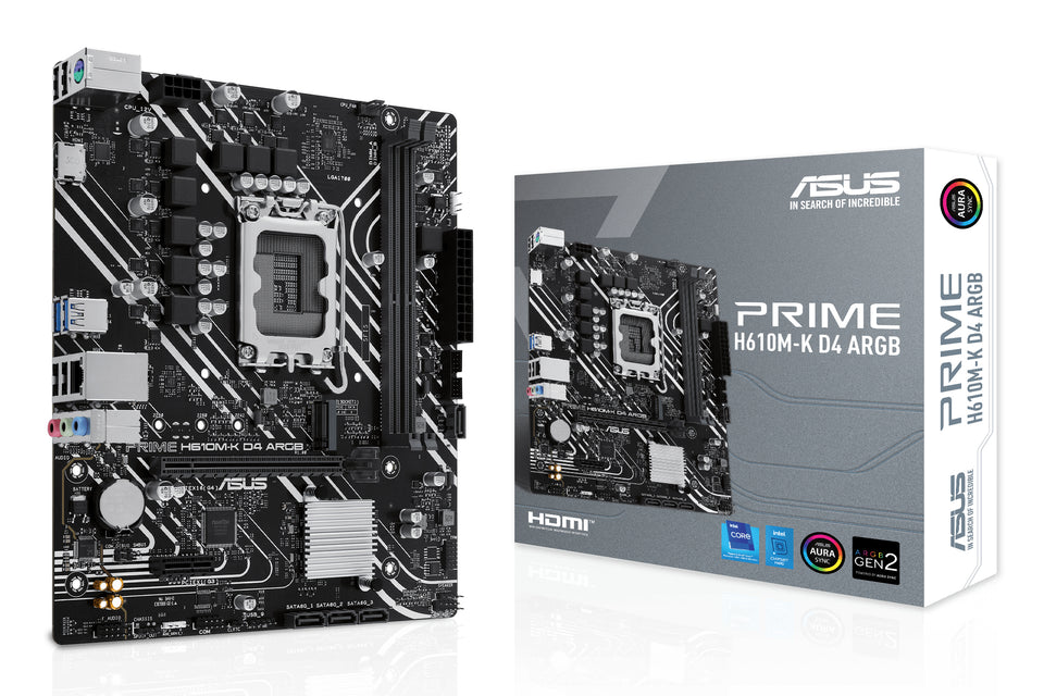 ASUS PRIME H610M-K D4 ARGB Intel H610 LGA 1700 Micro ATX