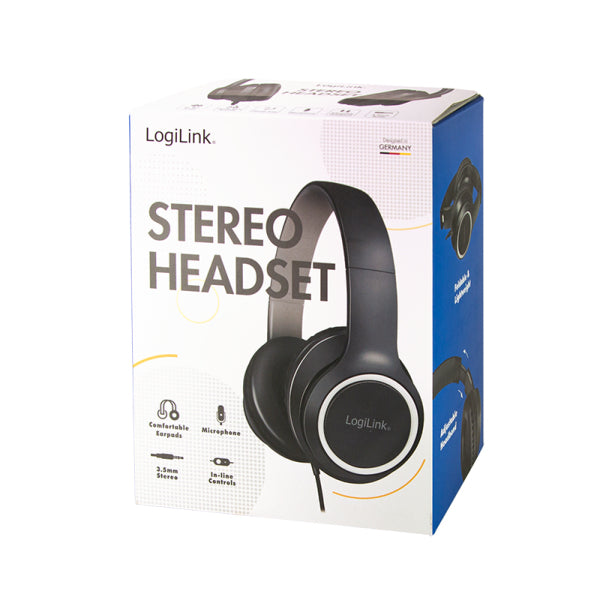 LogiLink HS0053 Kopfhörer & Headset Kabelgebunden Kopfband Anrufe/Musik Schwarz, Silber