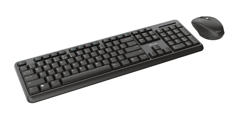 Trust TKM-350 Tastatur Maus enthalten Büro RF Wireless QWERTZ Deutsch Schwarz