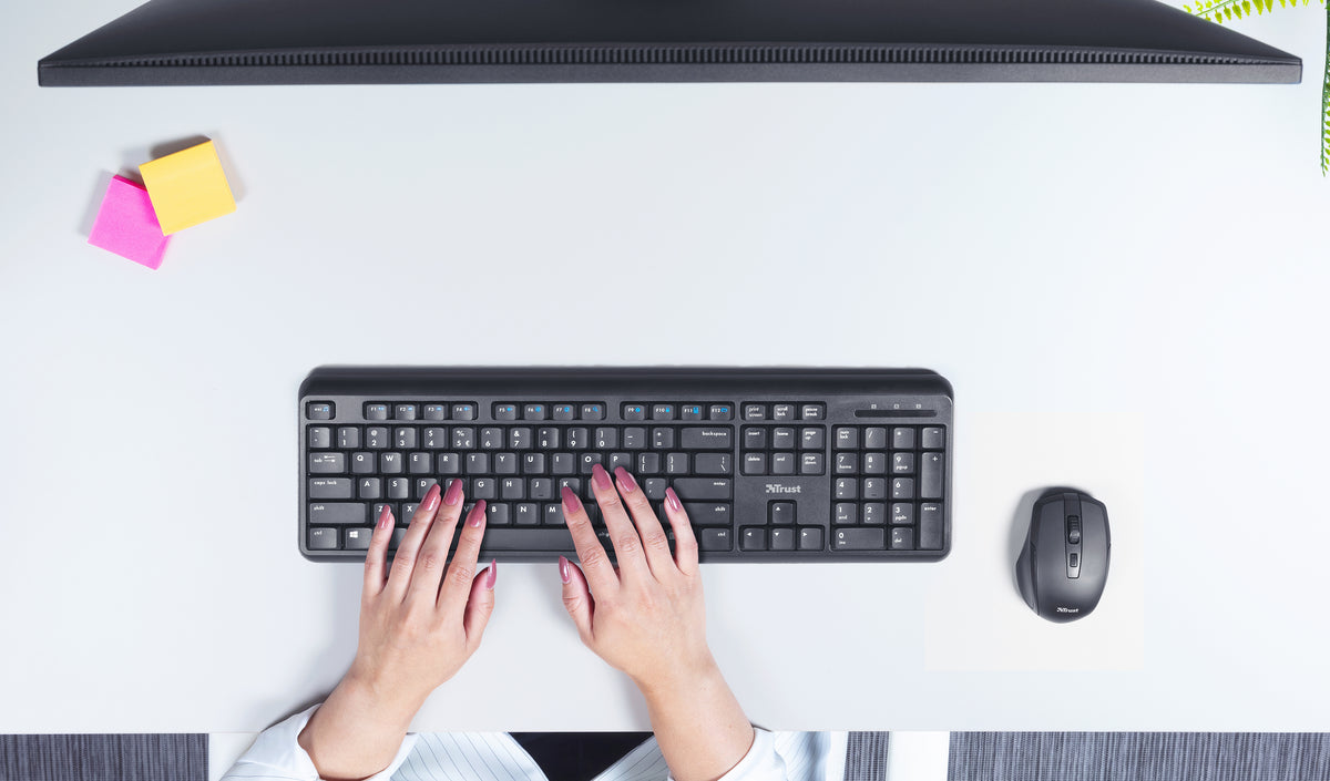 Trust TKM-350 Tastatur Maus enthalten Büro RF Wireless QWERTZ Deutsch Schwarz