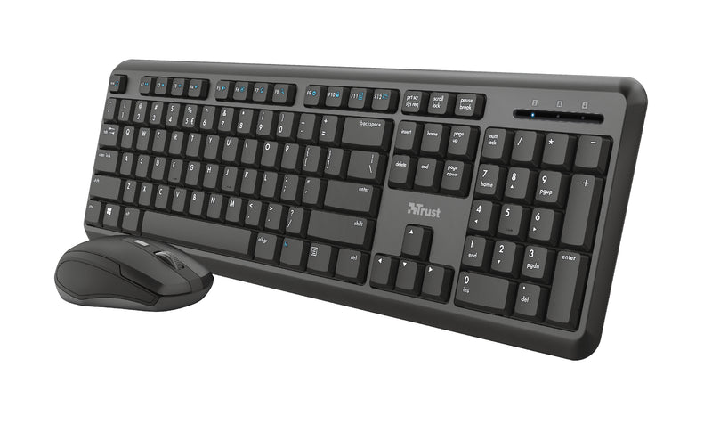 Trust TKM-350 Tastatur Maus enthalten Büro RF Wireless QWERTZ Deutsch Schwarz