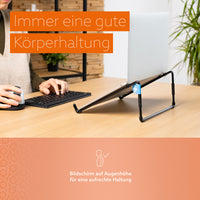 R-Go Tools Laptopständer R-Go Steel Travel, ergonomisch faltbarer und einstellbarer Laptopständer, Stahl, Schwarz