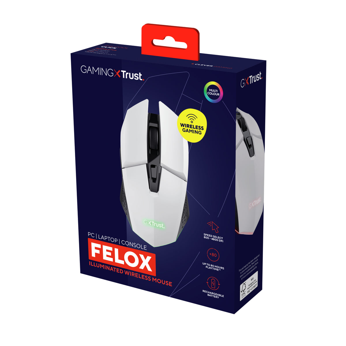 Trust GXT 110 FELOX Maus Gaming rechts RF Wireless Optisch 4800 DPI