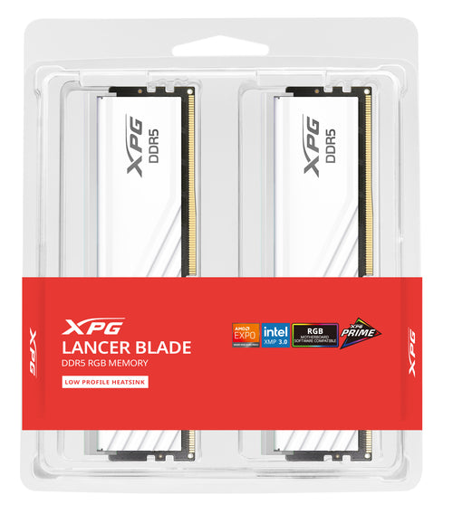 ADATA XPG LANCER BLADE RGB DDR5-6000 RAM, CL36, AMD EXPO, Intel XMP - 32 GB Dual-Kit, weiß