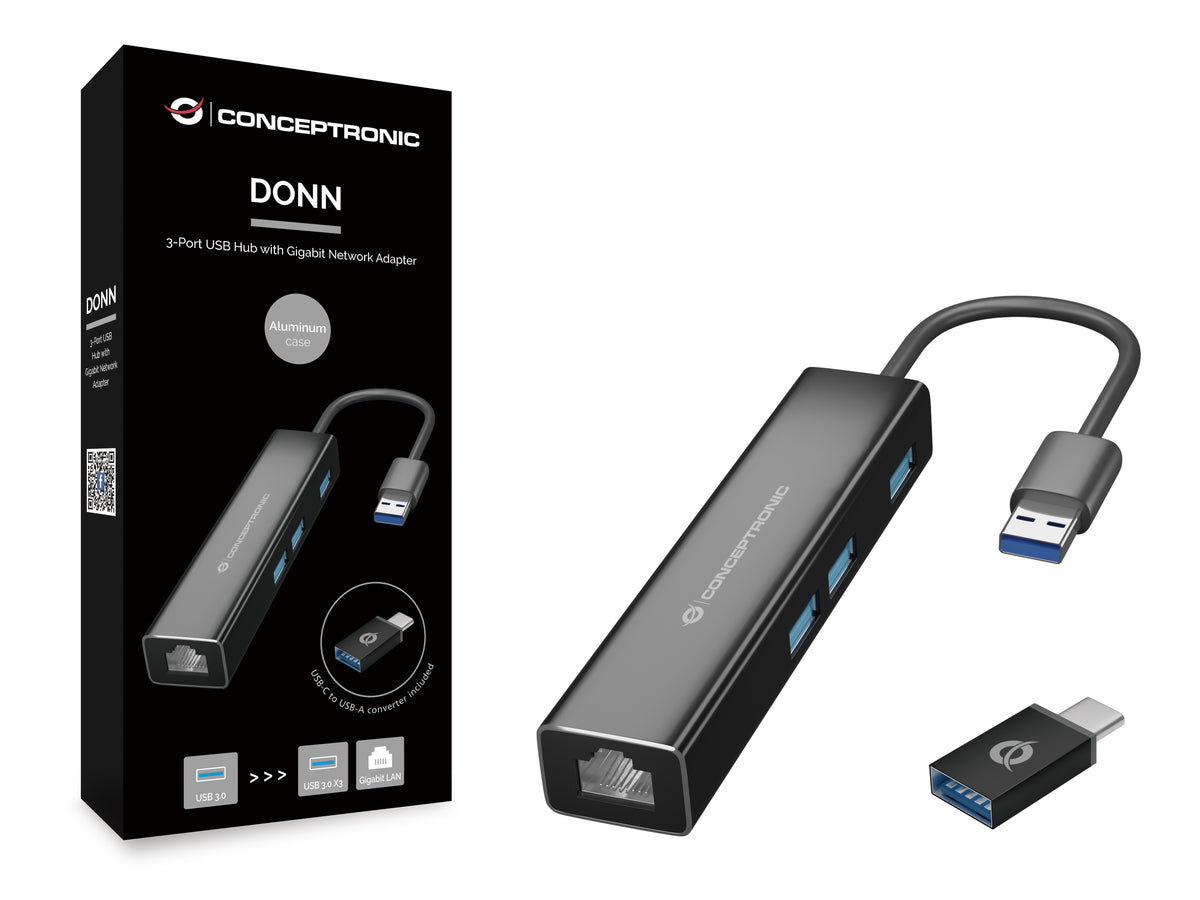 Conceptronic DONN07BA USB 3.2 Gen 1 (3.1 Gen 1) Type-A Schwarz