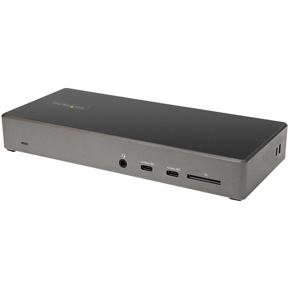 Station d'accueil USB-C StarTech.com - Station d'accueil USB Type-C à trois moniteurs 4K - Alimentation électrique 3.0 de 100 W - Mode DP 1.4 Alt et DSC, 2x DisplayPort 1.4/HDMI 2.0 - 6xUSB (2x 10 Gbit/s) - Windows/Chrom