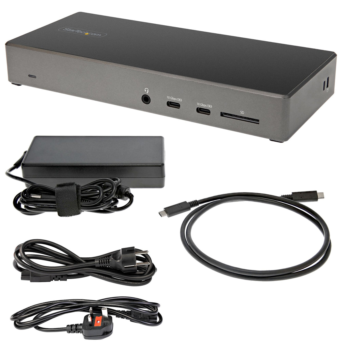 StarTech.com USB-C Dock - Triple 4K Monitor USB Typ-C Docking Station - 100W Power Delivery 3.0 - DP 1.4 Alt Mode & DSC, 2x DisplayPort 1.4/HDMI 2.0 - 6xUSB (2x 10Gbps) - Windows/Chrom