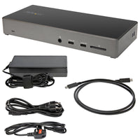 StarTech.com USB-C Dock - Triple 4K Monitor USB Typ-C Docking Station - 100W Power Delivery 3.0 - DP 1.4 Alt Mode & DSC, 2x DisplayPort 1.4/HDMI 2.0 - 6xUSB (2x 10Gbps) - Windows/Chrom
