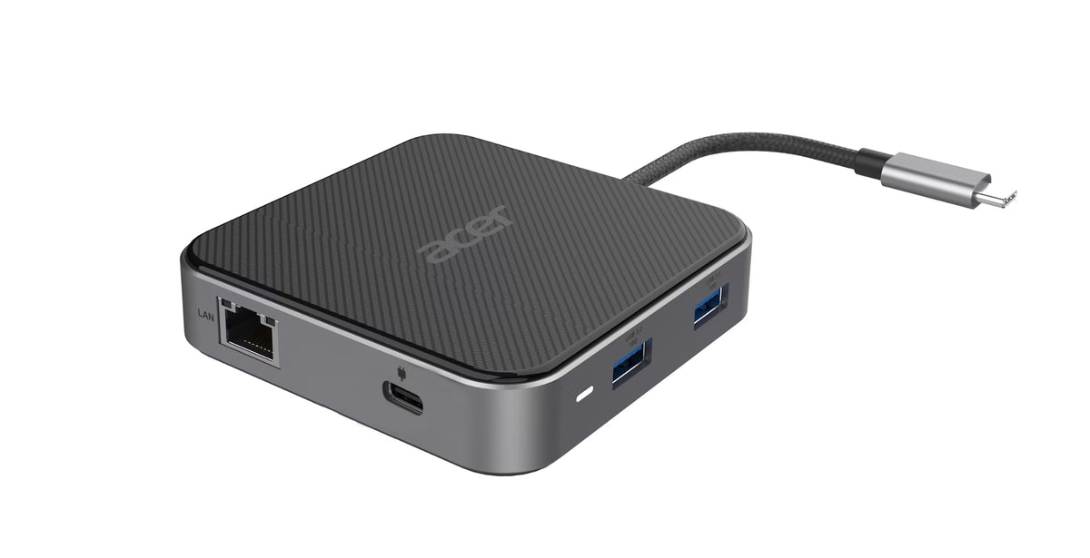 Acer 7-in-1 USB 4 Dongle Kabelgebunden USB4 Schwarz, Silber