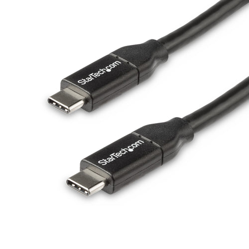 StarTech USB C to Cable 1.5 ft 0.5m 5A PD White 2.0 USB-IF Certified Type Charging