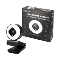 LogiLink UA0384 Webcam 2 MP 1920 x 1080 Pixel USB 2.0 Schwarz, Weiß
