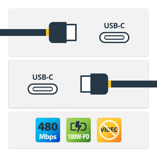 StarTech STARTECH.COM USB-C auf Kabel mit 5A Power Delivery St/St Weiss 2m USB 2.0 USB-IF