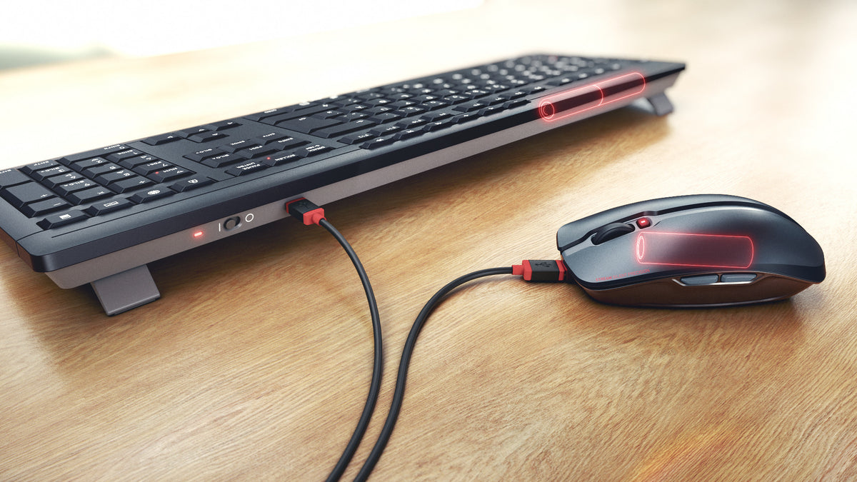 CHERRY Stream Desktop Recharge Tastatur Maus enthalten Universal RF Wireless Schwarz