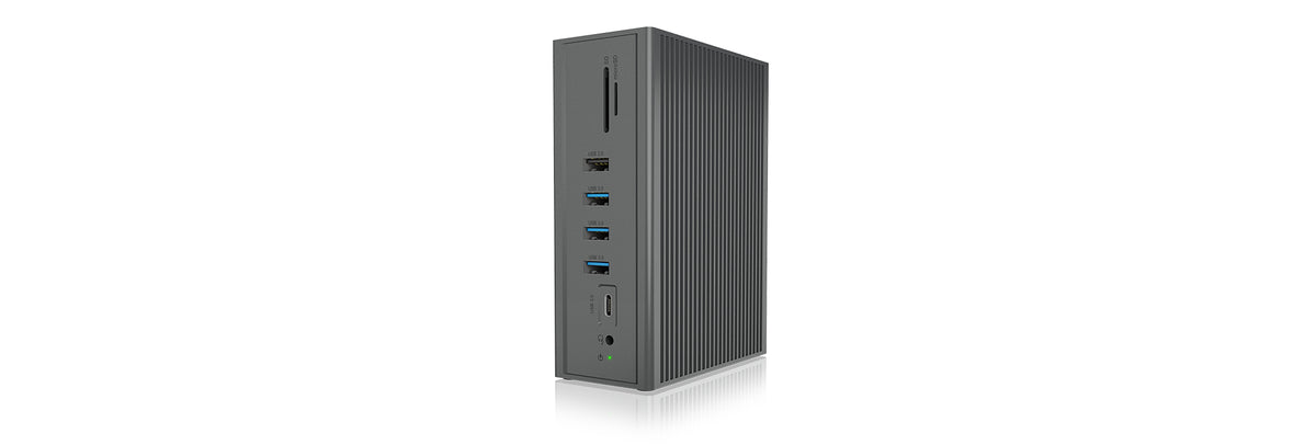 ICY BOX IB-DK2262AC, USB 3.2 Gen 1 Notebook DockingStation, USB 3.2 Gen 1 auf: 6x USB 3.2 Gen 1+2x HDMI®+1x GigabitLAN + Audio + Charger