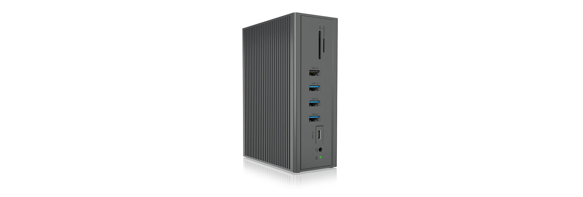 ICY BOX IB-DK2262AC, USB 3.2 Gen 1 Notebook DockingStation, USB 3.2 Gen 1 auf: 6x USB 3.2 Gen 1+2x HDMI®+1x GigabitLAN + Audio + Charger
