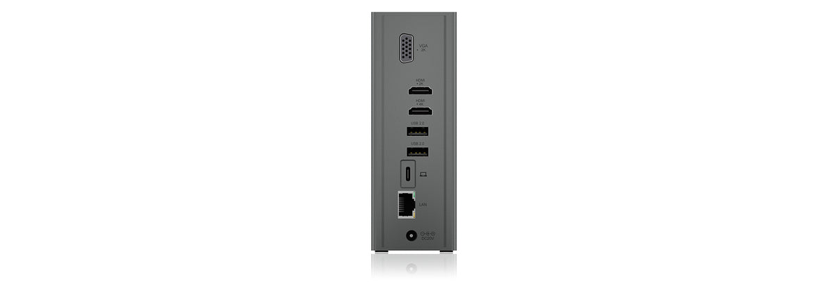 ICY BOX IB-DK2262AC, USB 3.2 Gen 1 Notebook DockingStation, USB 3.2 Gen 1 auf: 6x USB 3.2 Gen 1+2x HDMI®+1x GigabitLAN + Audio + Charger