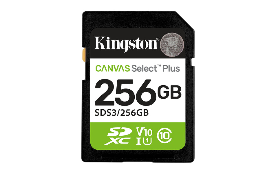 Kingston Technology 256 Go SDXC Canvas Select Plus Gen3 150 Mo/s C10 UHS-I U1 V10