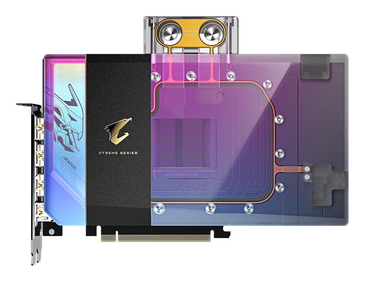 GIGABYTE AORUS GeForce RTX 5090 XTREME WATERFORCE WB 32G Grafikkarte - 32 GB GDDR7, 512 Bit, PCI-E 5.0, 2655 MHz Kernfrequenz, 3 x DP 2.1a, 1 x HDMI 2.1b, NVIDIA DLSS 4, GV-N5090AORUSX WB-32GD