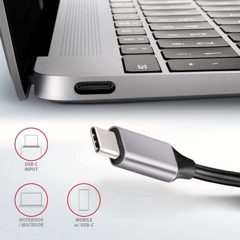 Axagon HMC-HCR3A 3x USB-A+ HDMI+ SD/microSD USB-C 3.2 Gen 1 hub 20cm Kabelgebunden USB 3.2 Gen 1 (3.1 Gen 1) Type-C Grau