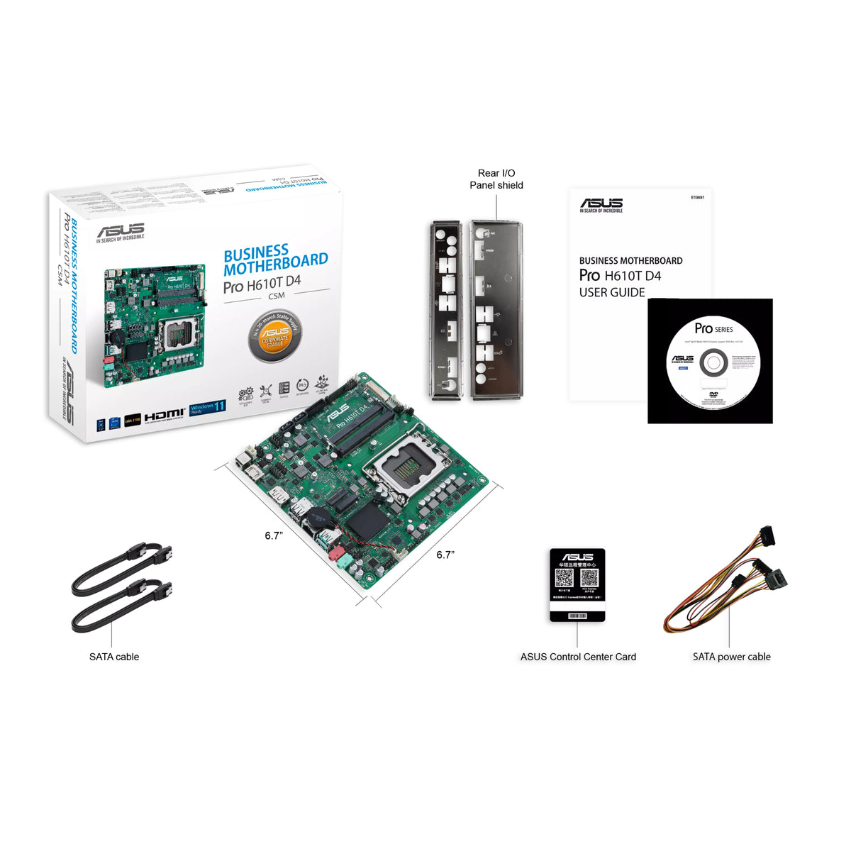 ASUS Pro H610T D4-CSM Intel H610 LGA 1700 Thin Mini ITX
