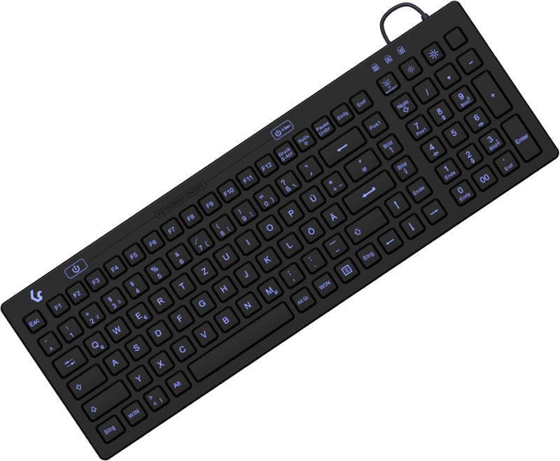 KeySonic KSK-6031INEL-B (DE), Clavier compact hygiénique, clavier industriel, USB, rétroéclairé, noir