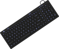 KeySonic KSK-6031INEL-B (DE), Kompakt Hygienetastatur, Industrietastatur, USB, Beleuchtung, schwarz