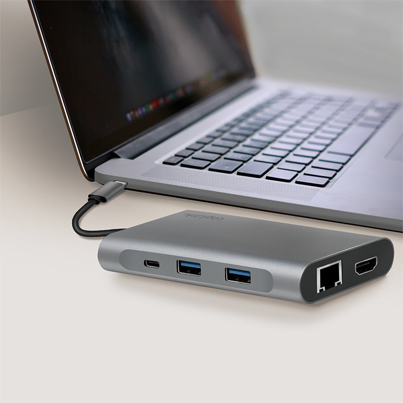 LogiLink UA0382 laptop-dockingstation & portreplikator Kabelgebunden USB 3.2 Gen 1 (3.1 Gen 1) Type-C Silber