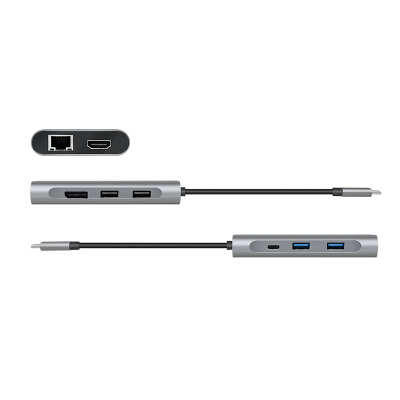 LogiLink UA0382 laptop-dockingstation & portreplikator Kabelgebunden USB 3.2 Gen 1 (3.1 Gen 1) Type-C Silber