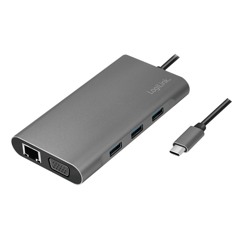 LogiLink UA0383 Laptop Docking Station & Port Replicator Wired USB 3.2 Gen 1 (3.1 Gen 1) Type-C Silver